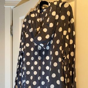 Fantastic Fawn Navy Polka Dot Balloon Sleeve